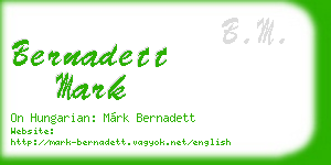 bernadett mark business card